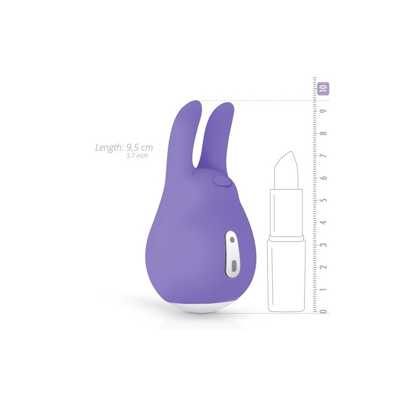 Stymulator łechtaczki Tedy - dwuuszna końcówka, 10 trybów wibracji, 9,5 cm - 3