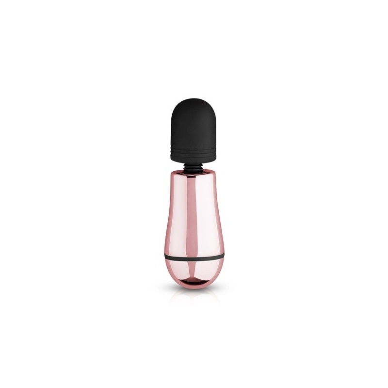 Masażer Rosy Gold Nouveau Mini z miękką głowicą silikonową, 10 trybami wibracji i wodoodpornością IPX7, o długości 12,5 cm - 1