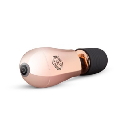 Masażer Rosy Gold Nouveau Mini z miękką głowicą silikonową, 10 trybami wibracji i wodoodpornością IPX7, o długości 12,5 cm - 1 2