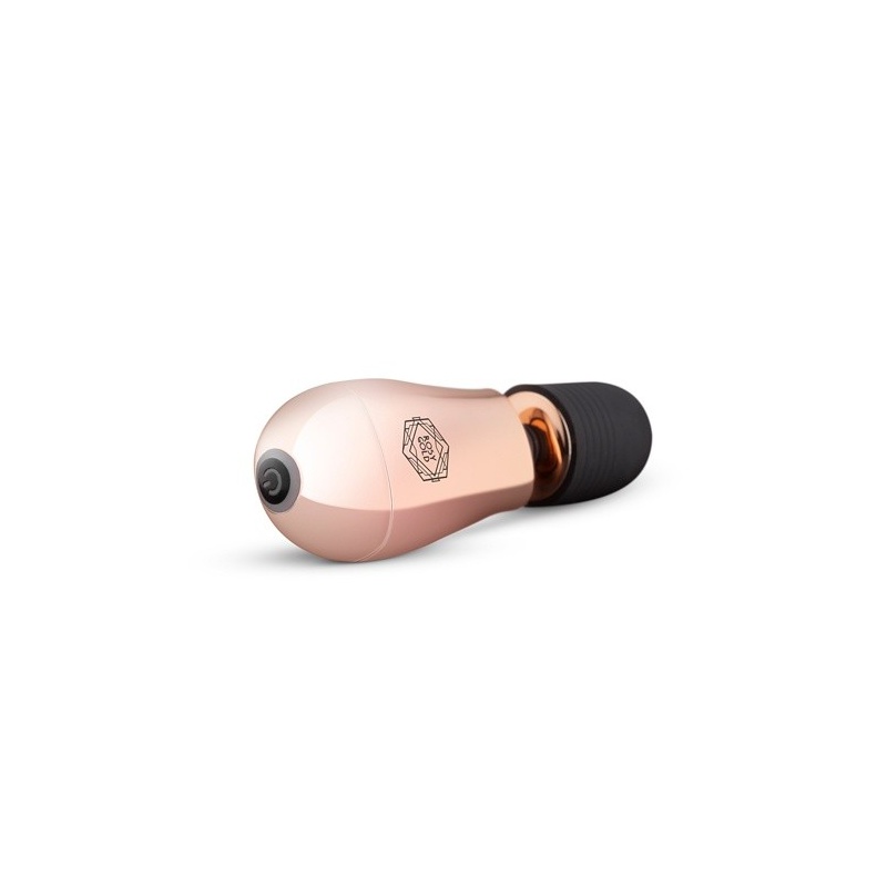 Masażer Rosy Gold Nouveau Mini z miękką głowicą silikonową, 10 trybami wibracji i wodoodpornością IPX7, o długości 12,5 cm - 2