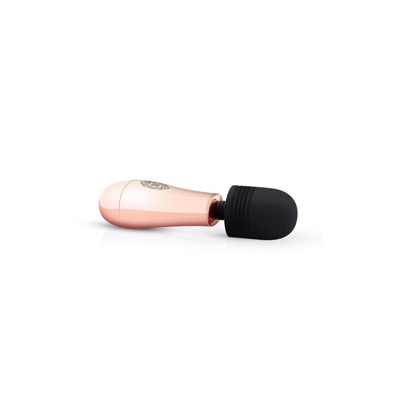 Masażer Rosy Gold Nouveau Mini z miękką głowicą silikonową, 10 trybami wibracji i wodoodpornością IPX7, o długości 12,5 cm - 3