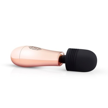 Masażer Rosy Gold Nouveau Mini z miękką głowicą silikonową, 10 trybami wibracji i wodoodpornością IPX7, o długości 12,5 cm - 3