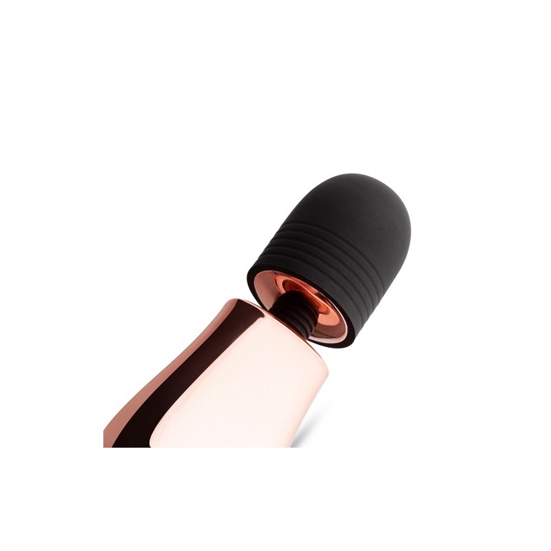 Masażer Rosy Gold Nouveau Mini z miękką głowicą silikonową, 10 trybami wibracji i wodoodpornością IPX7, o długości 12,5 cm - 5