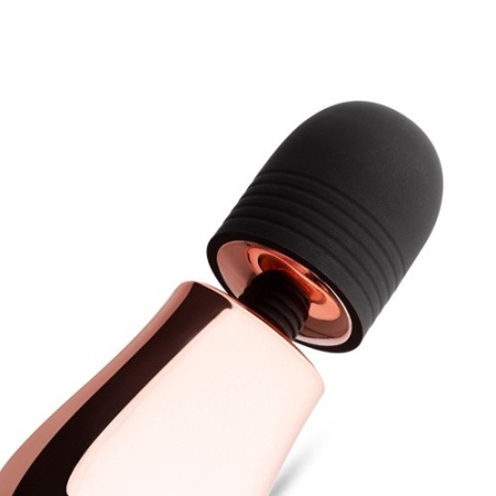 Masażer Rosy Gold Nouveau Mini z miękką głowicą silikonową, 10 trybami wibracji i wodoodpornością IPX7, o długości 12,5 cm - 5