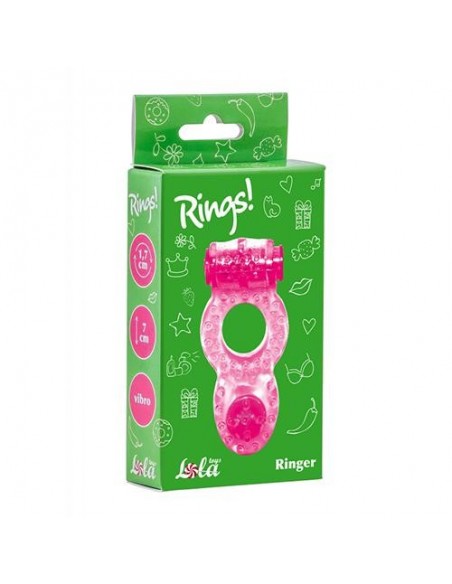Pierścień na penisa z wibracjami Rings Ringer Różowy - Pierścienie erekcyjne wibrujące - 2