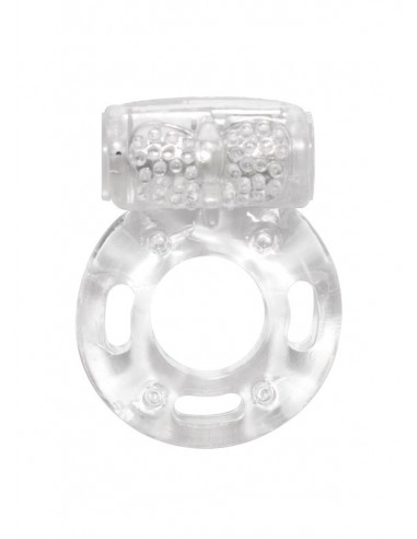 Pierścień na penisa z wibracjami Rings Axle-Pin Biały - Pierścienie erekcyjne wibrujące - 2