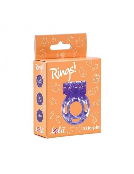 Pierścień na penisa z wibracjami Rings Axle-Pin Fioletowy - Pierścienie erekcyjne wibrujące - 3