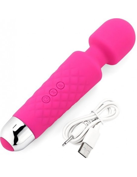 Masażer Iwand Pink/ Purple/ Black Rechargeable Silicone - Wibratory Magic Wand - 2