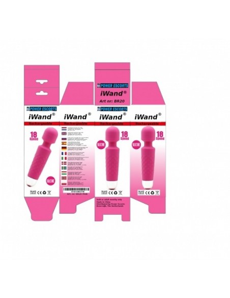 Masażer Iwand Pink/ Purple/ Black Rechargeable Silicone - Wibratory Magic Wand - 4