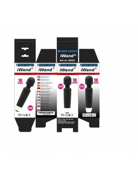 Masażer Iwand Black Rechargeable Silicone - Wibratory Magic Wand - 3