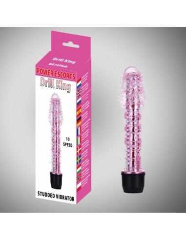 Wibrator Drill King Pink  16,8 Cm X 3,8 Cm Vibrating  10 Speed - Wibratory Klasyczne - 1