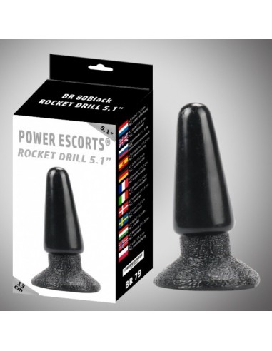 Duży korek analny Rocket drill black large anal plug 11,5 cm - Duże Korki Analne - 1