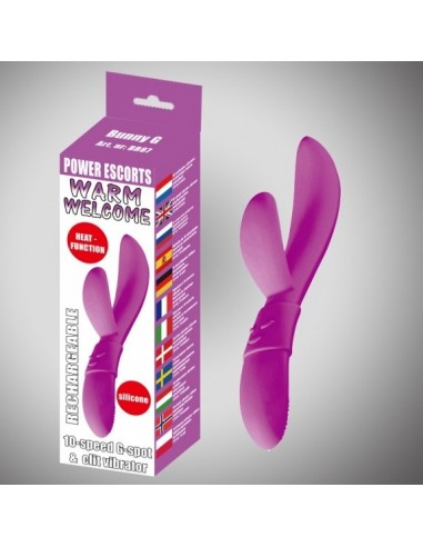Wibrator Warm Welcome  Purple Heat Function  G Spot Vibrating Rech 23 Cm - Wibratory Króliczki - 2