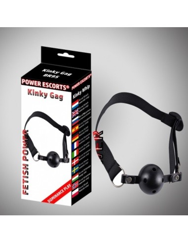 Knebel Kinky Gag Black  Ball Gag - Kneble do ust - 1