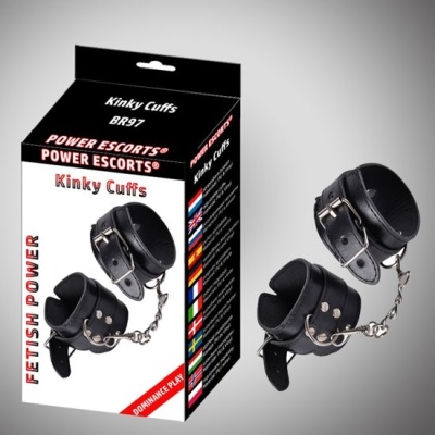 Kajdanki Kinky Cuffs Black Adjustable – regulowane, czarne - 1 2