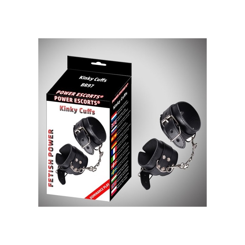 Kajdanki Kinky Cuffs Black Adjustable – regulowane, czarne - 2