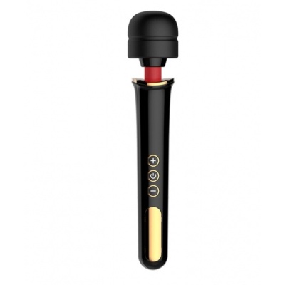 Masażer łechtaczki Powerwand Gold Black Big Size – 12 prędkości, czarno-złoty - 1