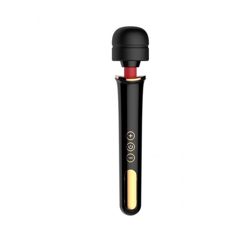Masażer łechtaczki Powerwand Gold Black Big Size – 12 prędkości, czarno-złoty - 1