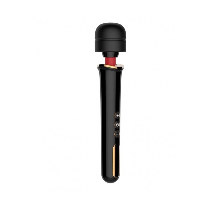 Masażer łechtaczki Powerwand Gold Black Big Size – 12 prędkości, czarno-złoty - 2