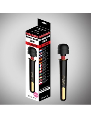 Masażer Powerwand Gold  Black Big Size Wand 12 Speed Rech - Wibratory Magic Wand - 3