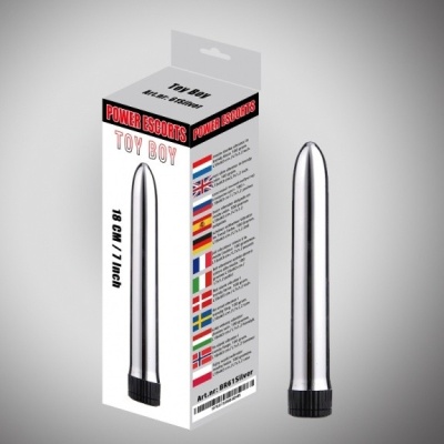 Wibrator klasyczny Toy Boy Silver 18 cm srebrny - 1 2