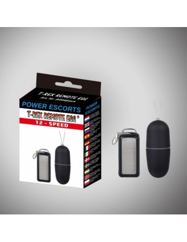 Jajeczko wibrujące T Rex Remote Egg Black Remote 12 Funkcji - Wibratory Jajeczka - 1