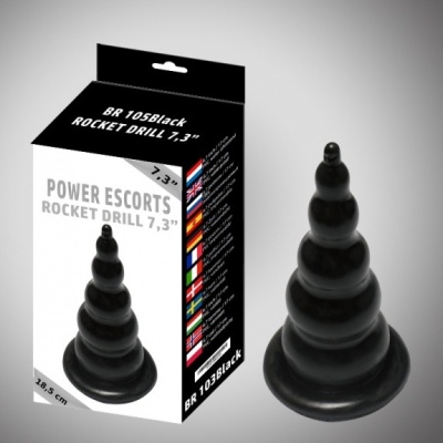 Korek analny Power Escorts Rocket Drill 18,5 cm Czarny - 1 2