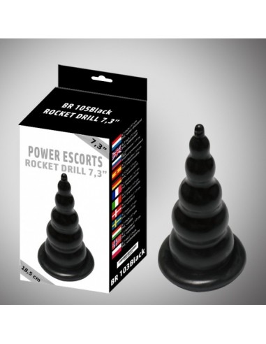 Duży korek analny Rocket drill black large anal plug 18,5 cm - Duże Korki Analne - 2