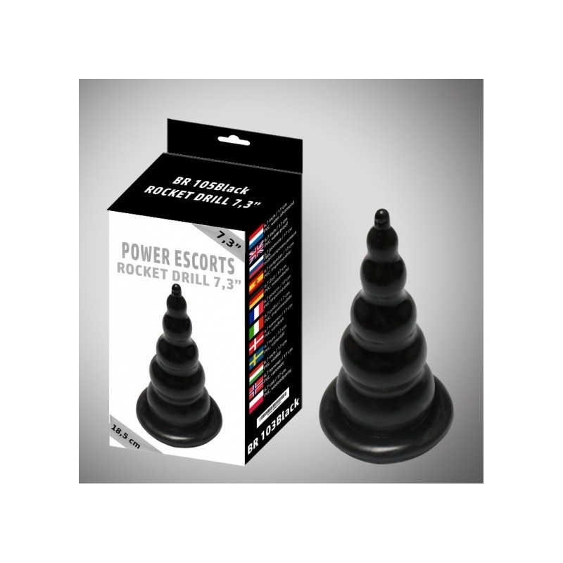 Korek analny Power Escorts Rocket Drill 18,5 cm Czarny - 2