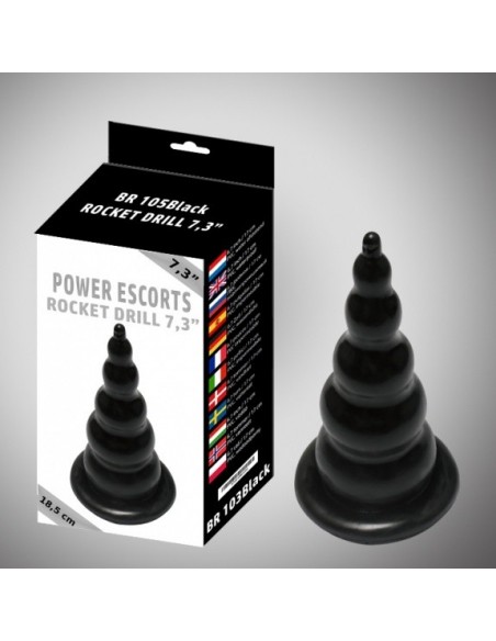 Duży korek analny Rocket drill black large anal plug 18,5 cm - Duże Korki Analne - 2