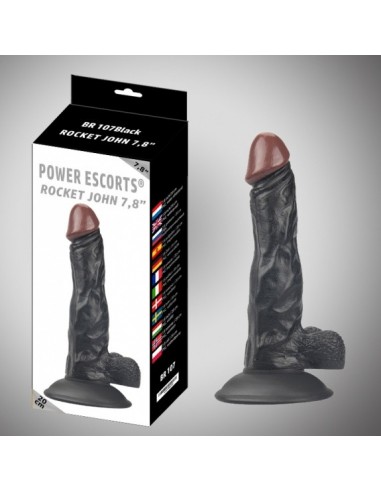 Dildo Rocket John Black Realistic Dildo 20 cm - Dilda realistyczne - 3