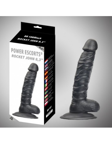 Dildo Rocket John Black Realistic Dildo 21 cm - Dilda realistyczne - 2
