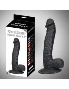 Dildo Rocket John Black Realistic  Dildo 22 cm - Dilda realistyczne - 1 2