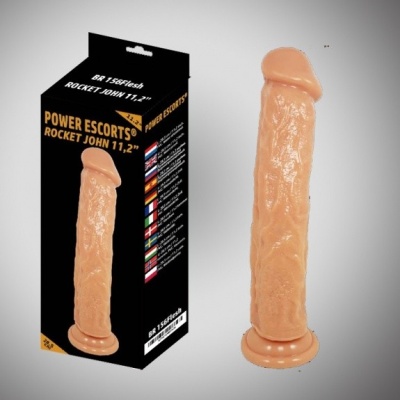 Dildo obrotowe Rocket John Flesh 28,5 cm beżowo-różowe - 1 2