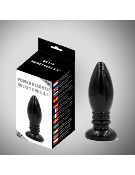Buttplug Rocket Drill Black 8,7 Cm - Korki analne pozostałe - 3
