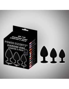 Zestaw korków Diamond King Black With Black Stone Starter 3 - Pack - Korki analne pozostałe - 1