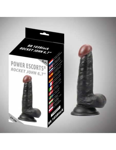 Dildo Rocket John Black Realistic Dildo 17 cm - Dilda realistyczne - 3