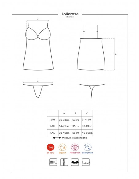 Bielizna Nocna Jolierose Koszulka I Stringi Czerwone L/Xl - Koszule nocne - 5
