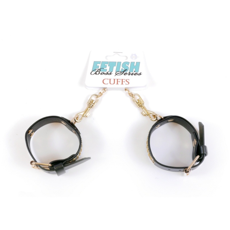 Kajdanki erotyczne Handcuffs With Cristals 3 Cm Gold - 2
