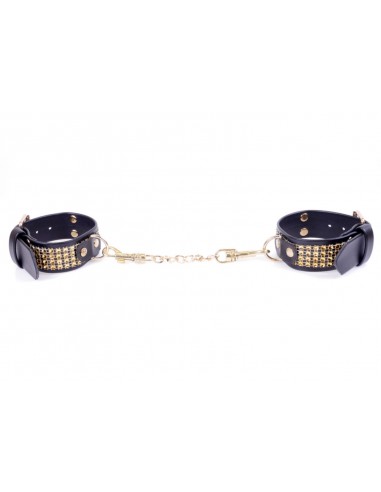 Kajdanki erotyczne Handcuffs With Cristals 3 Cm Gold - Kajdanki erotyczne - 5