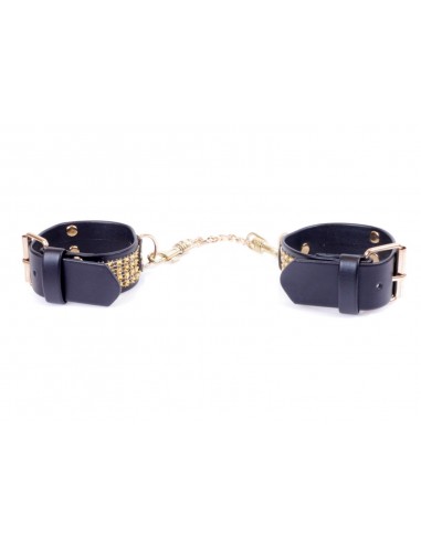 Kajdanki erotyczne Handcuffs With Cristals 3 Cm Gold - Kajdanki erotyczne - 6