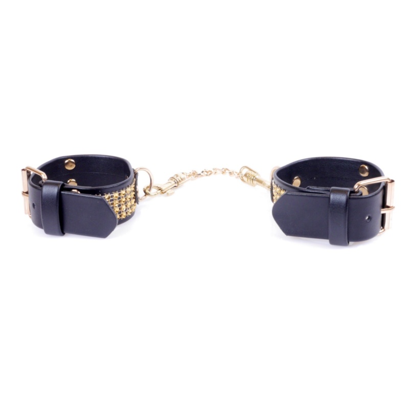 Kajdanki erotyczne Handcuffs With Cristals 3 Cm Gold - 6