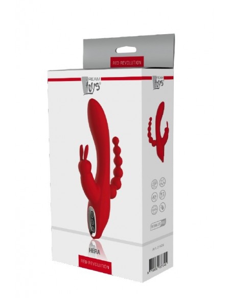 Wibrator Króliczek z Koralikami Analnymi Red Revolution Hera - Wibratory Króliczki - 2