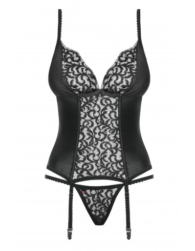 Zestaw Laluna Gorset I Stringi Czarny - Komplety bielizny erotycznej - 5