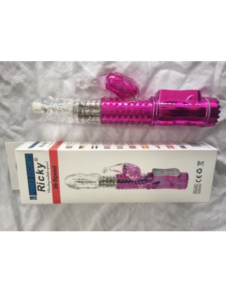 Wibrator króliczek Ricky pink 36 speed rabbit 23,5 cm - Wibratory Króliczki - 1