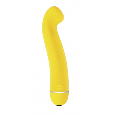 Wibrator Fantasy Phanty Yellow - zakrzywiony silikonowy stymulator punktu G, 20 trybów, 18 cm - 1