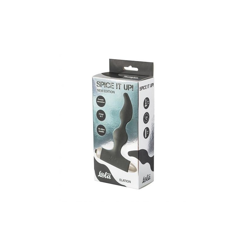 Wibrujący korek analny Spice It Up New Edition Elation Black z wyjmowaną wibro-kulą, 10 trybów wibracji, 13,1 cm, silikon hipoal - 2