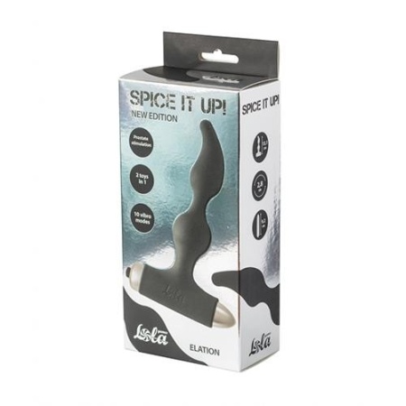 Wibrujący korek analny Spice It Up New Edition Elation Black z wyjmowaną wibro-kulą, 10 trybów wibracji, 13,1 cm, silikon hipoal - 2
