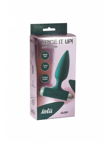 Korek analny wibrujący Spice It Up New Edition Glory Dark Green - Kulki i korki analne wibrujące - 3