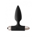 Wibrujący korek analny Glory Black z wibro-kulą - 10 trybów, silikon medyczny, 15 cm (Ø 3,2 cm) - 1